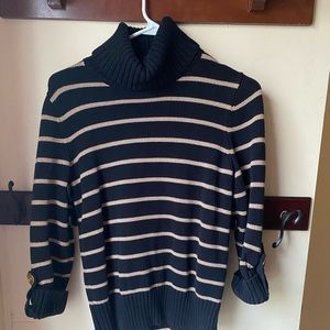 Jones New York Signature Black & Gold Petite Sweater